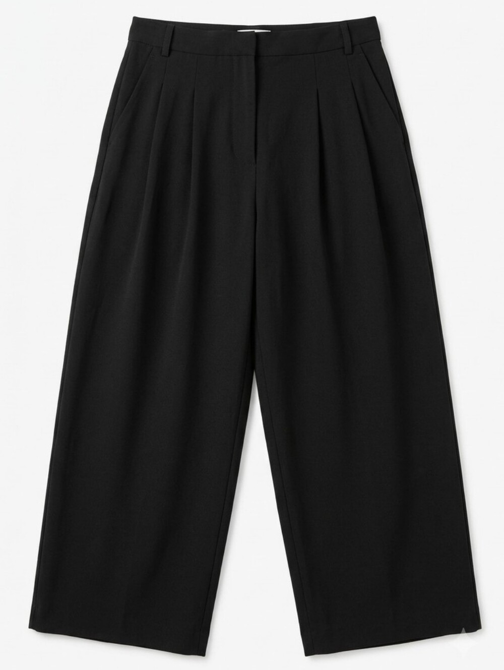 NWT H&M Black High Waisted Wide Leg Pleated Front Trousers Pants SIZE 16